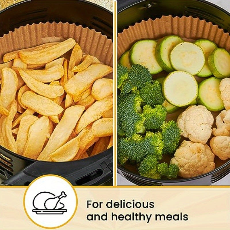 250pcs Ninja Air Fryer Liners Non-Stick & Oil-Proof Disposable Baking Sheets, 8 Inch Round Parchment Paper for 5-8 Qt Baskets, Compatible with Ninja, Gourmia, Chefman, PowerXL Air Fryers, Ovens & Microwaves - Easy Cleanup, Value Pack (250 Count),