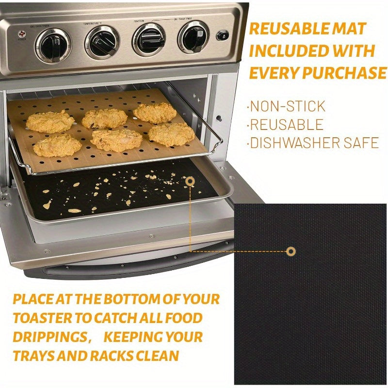 100pcs Unbleached Air Fryer Parchment Paper Liners - 11x9 Inch Perforated Rectangular Disposable Baking Sheets for Cuisinart, Ninja, Breville, Gowise, Black+Decker Toaster Ovens - Non-Stick, Easy Cleanup, Even Heat Distribution, Kitchen & Restaurant Use,
