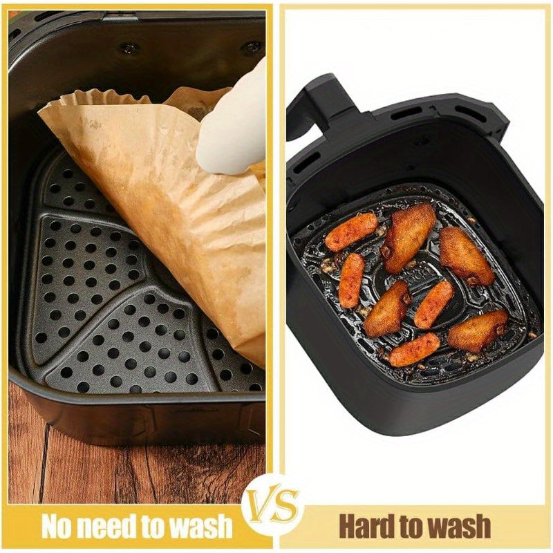 130pcs Heavy-Duty Air Fryer Liners Nonstick, Fits 5-10QT Air Fryers, with Rounded Edges - Disposable Parchment Paper Sheets for Oven, Microwave, Deep Fryer - Perfect for Home, Parties, BBQ, Restaurants - Easy Cleanup & Mess-Free Cooking, Bbq Accessories,