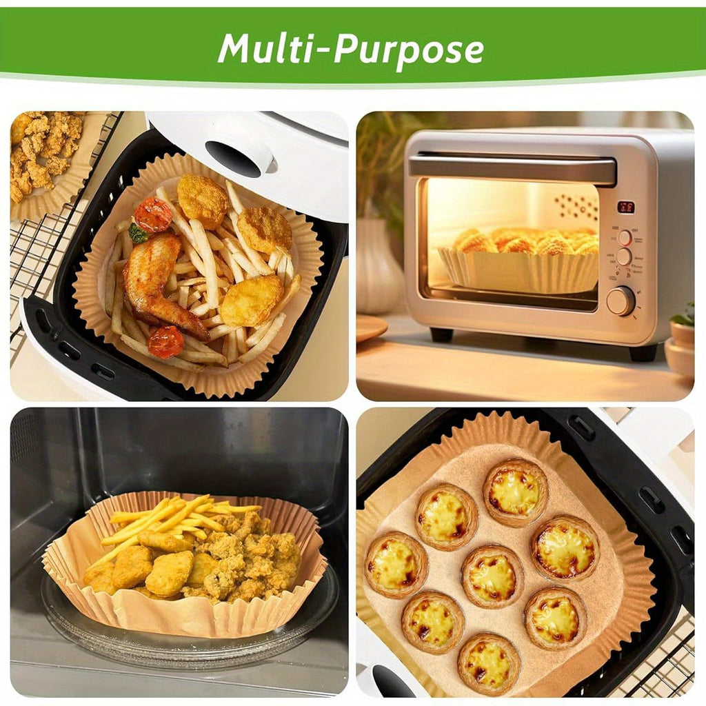 360pcs 6. 5 Square Unbleached Heavy Duty Air Fryer Paper Liners Disposable, Non-Stick & Non-Leak Parchment Paper Liners for Airfryer Basket, Deep Fryer Parts & Accessories, Air Fryer Liners Non Stick, Air Fryer Butter Paper, Air Fryer Liners Large Size,