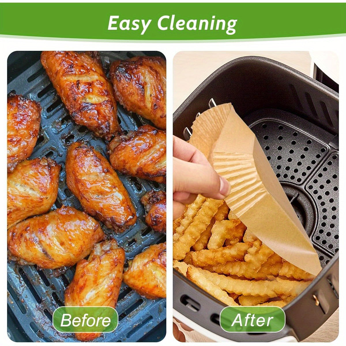 360pcs 6. 5 Square Unbleached Heavy Duty Air Fryer Paper Liners Disposable, Non-Stick & Non-Leak Parchment Paper Liners for Airfryer Basket, Deep Fryer Parts & Accessories, Air Fryer Liners Non Stick, Air Fryer Butter Paper, Air Fryer Liners Large Size,