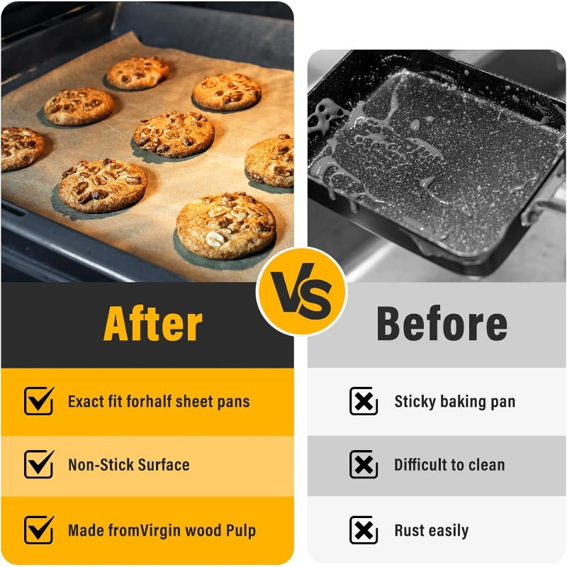 Parchment Paper Sheets for Baking 1216in Precut NonStick Parchment Paper Unbleached Baking Sheet Paper for Air FryerBaking Grilling Steaming Oven Suitable for Bread Cake Cookies 200P