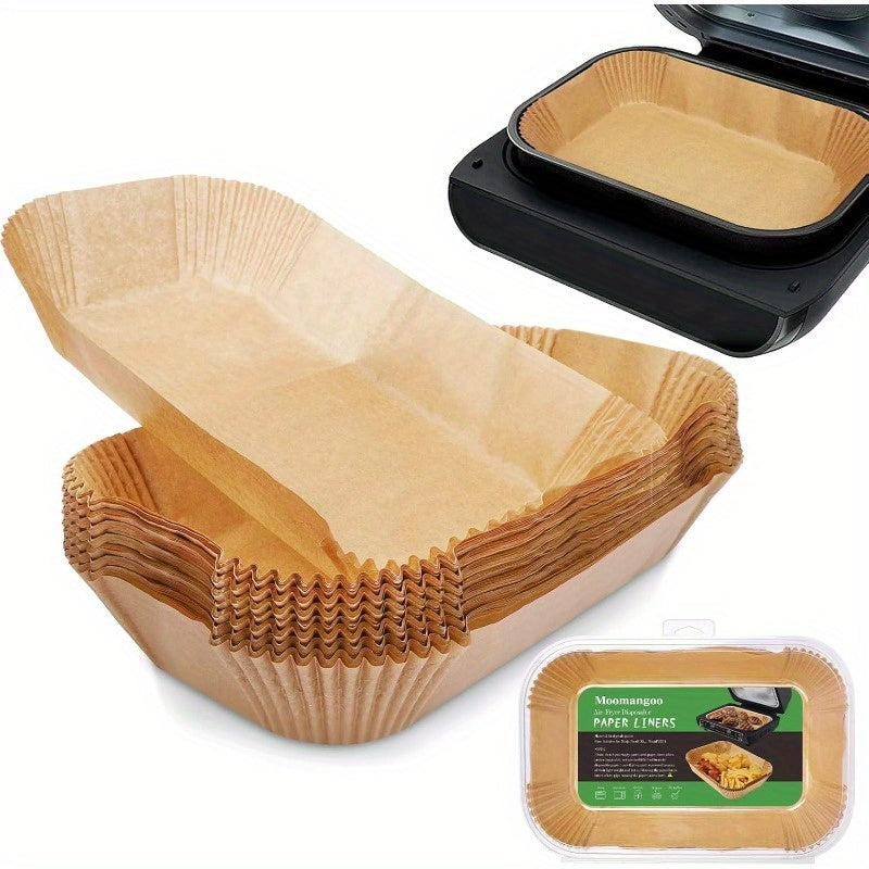 120pcs Ninja Smart XL Air Fryer Liners - Non-Stick, Heat-Resistant up to 400°F (200°C), Compatible with for Ninja Foodi Air Fryer, Rectangular Parchment Paper Sheets for Easy Cooking, Fits XL Basket, Kitchen Essentials (120 Count), Disposable Air Fryer