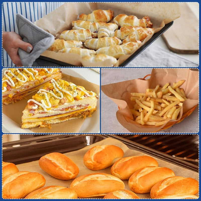 Parchment Paper Sheets for Baking 1216in Precut NonStick Parchment Paper Unbleached Baking Sheet Paper for Air FryerBaking Grilling Steaming Oven Suitable for Bread Cake Cookies 200P