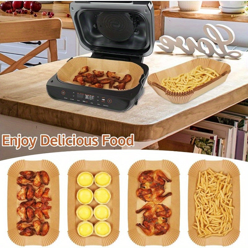 120pcs Ninja Smart XL Air Fryer Liners - Non-Stick, Heat-Resistant up to 400°F (200°C), Compatible with for Ninja Foodi Air Fryer, Rectangular Parchment Paper Sheets for Easy Cooking, Fits XL Basket, Kitchen Essentials (120 Count), Disposable Air Fryer