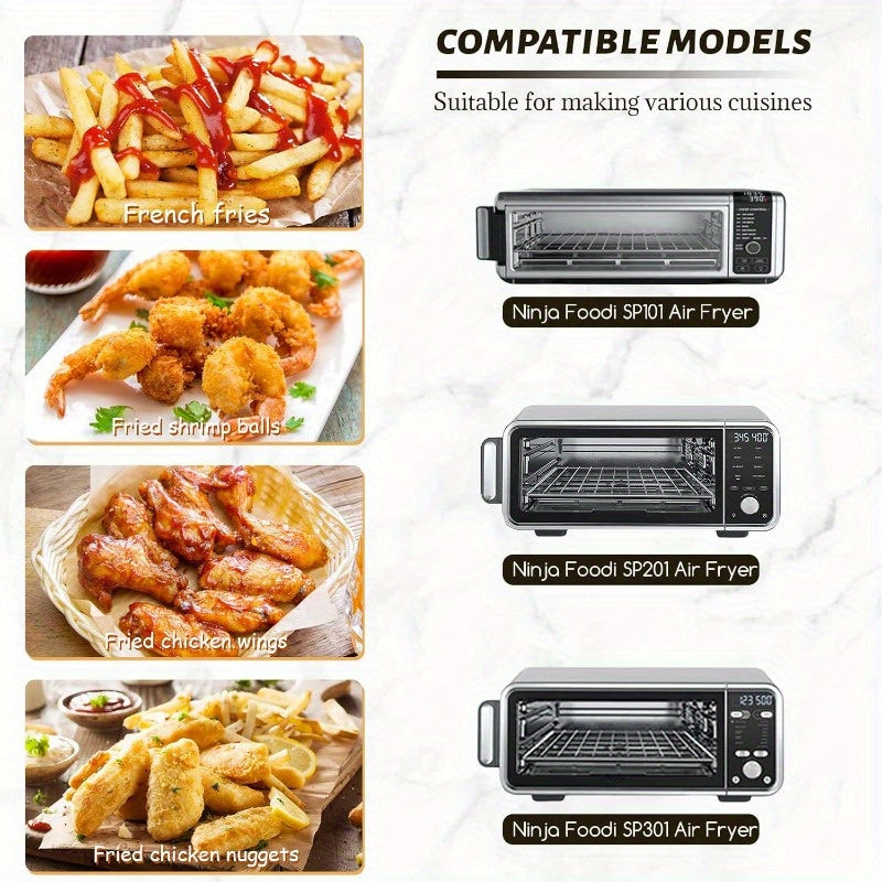 100 Sheets 12 Inch Air Fryer Parchment Paper Squares - Unbleached Pre-Cut Disposable Non-Stick Baking Liners with Rounded Corners, Food Grade & Heat-Resistant (428°F) for Ninja Foodi Flip/SP101/SP201/SP301/SP351, Cuisinart Toaster Oven, Microwave, Oven -
