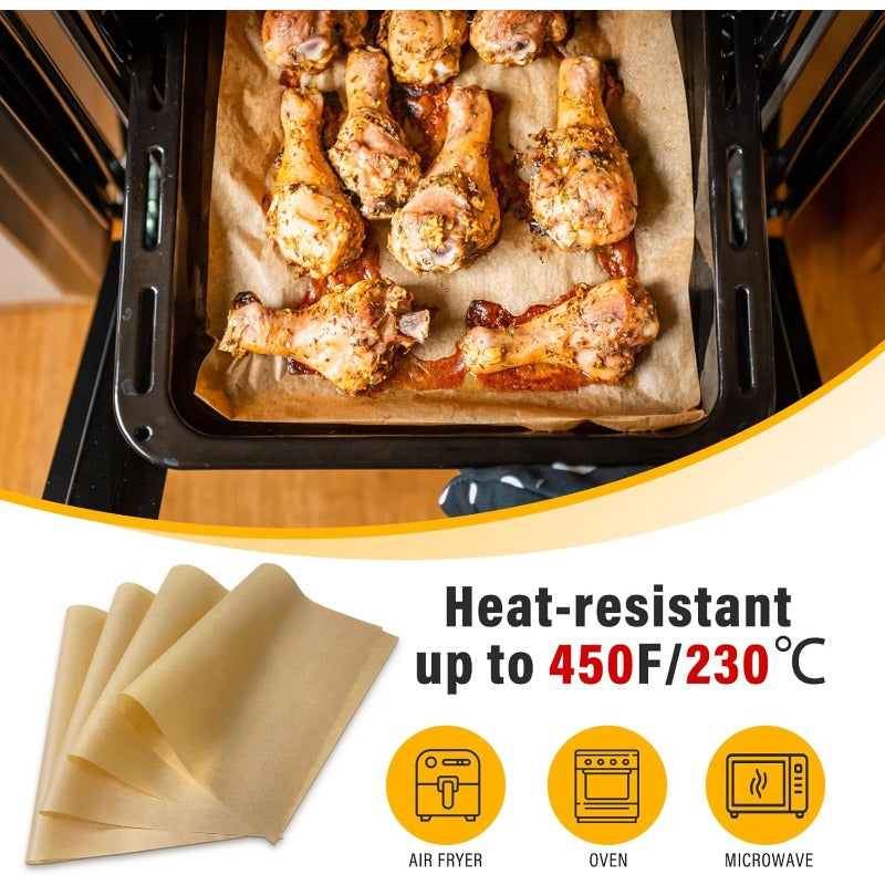 Parchment Paper Sheets for Baking 1216in Precut NonStick Parchment Paper Unbleached Baking Sheet Paper for Air FryerBaking Grilling Steaming Oven Suitable for Bread Cake Cookies 200P