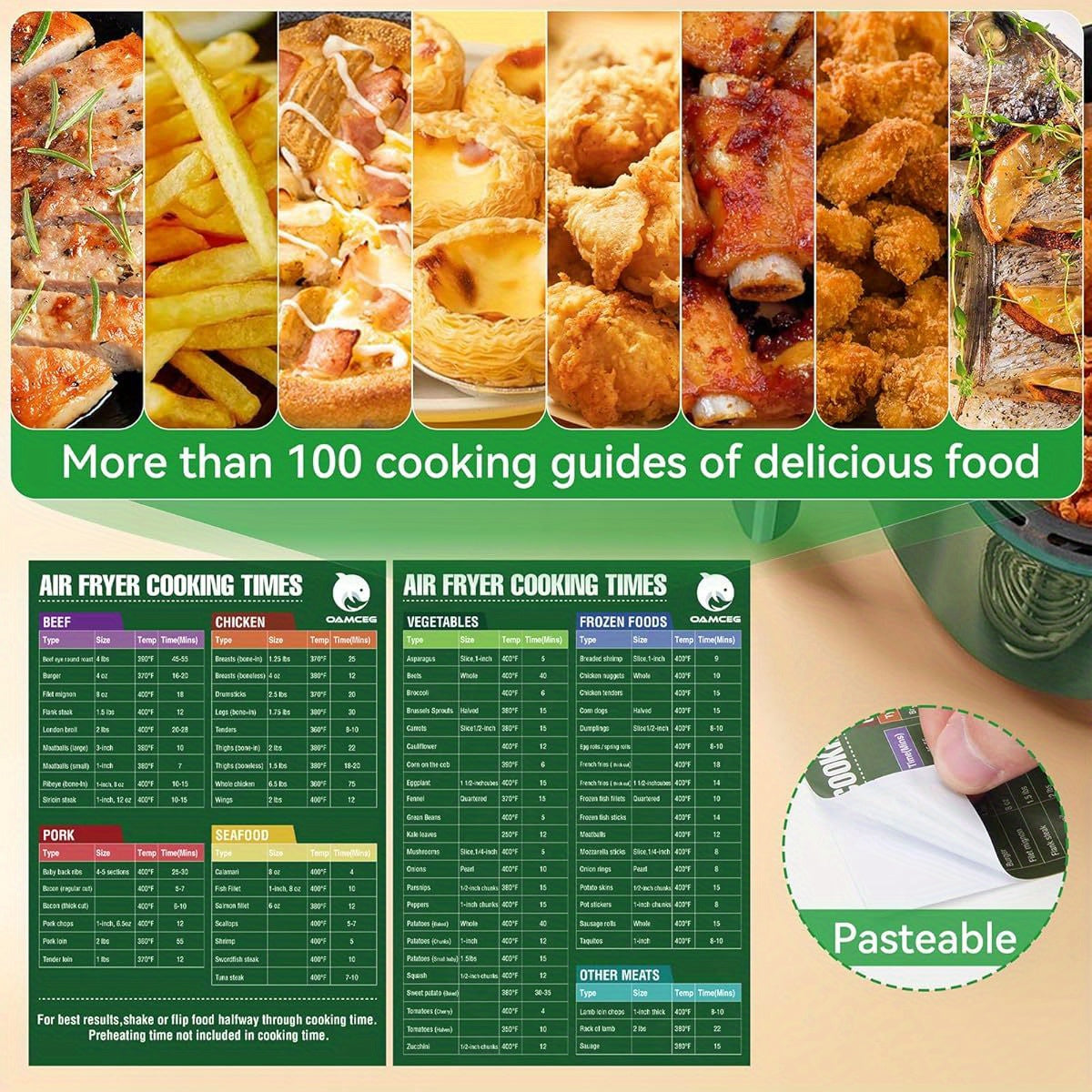 125pcs Air Fryer Non-Stick Parchment Paper Liners - Heavy-Duty 1.5X Thickened, Heat-Resistant Up to 428°F, BPA-Free & Greaseproof, Compatible with 5-8QT Air Fryers, Ovens, Microwaves, Pans - 8-Inch Round/Rectangular Disposable Baking Sheets for Frying,