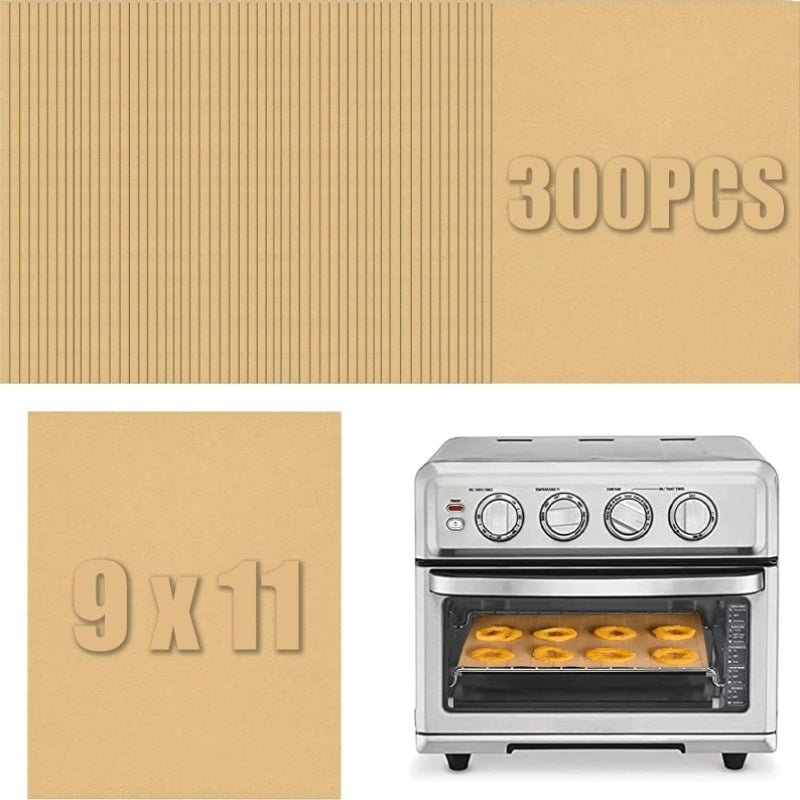GOAUS Parchment Paper Sheets 9x11 Inch Air Fryer Toaster Oven Liners Rectangular 300pcs Disposable Paper Liners Fit Cuisinart Emeril Lagasse Ninja Foodi Breville Instant Pot, Air Fryer Liners, Kitchen Essentials, Versatile Kitchenware, Durable Kitchen