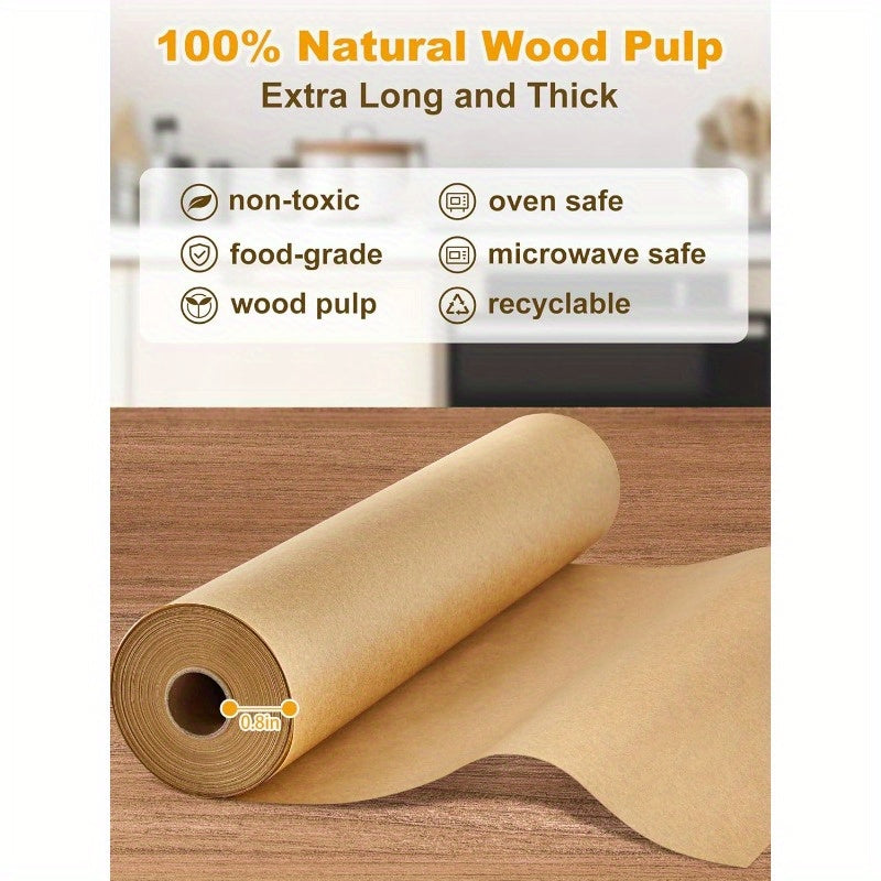 Parchment Paper Roll for Baking 15in x 242ft 300 sq. ft NonStick Baking Paper Sheets with Slide Cutter Heavy Duty Extra Long for Kitchen Baking Cooking Grilling Steaming Unbleached, Kitchen Baking Essential, Baking Sheet Liner, Unbleached Parchment