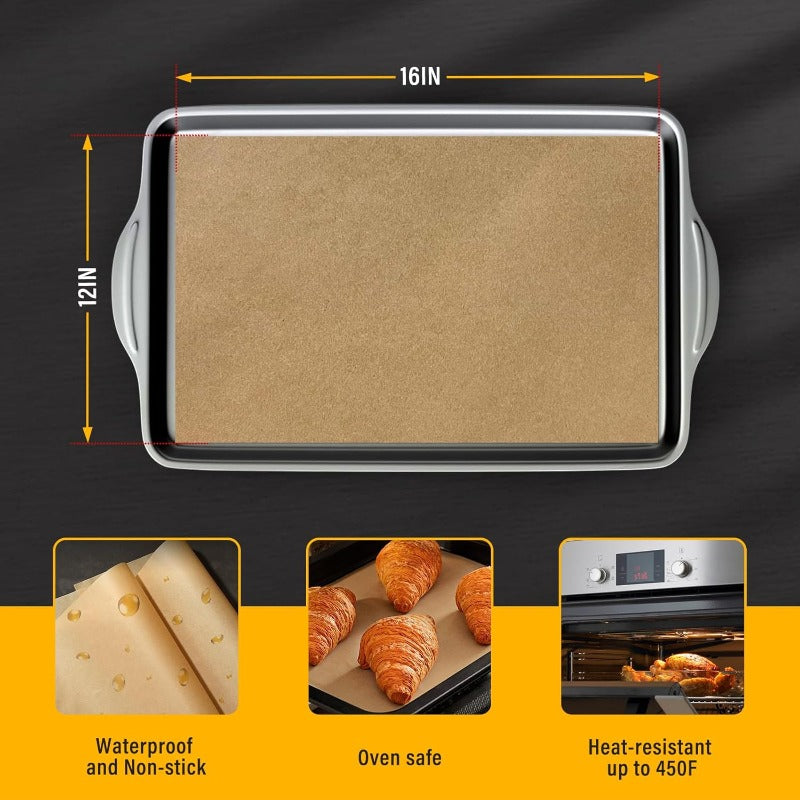 Parchment Paper Sheets for Baking 1216in Precut NonStick Parchment Paper Unbleached Baking Sheet Paper for Air FryerBaking Grilling Steaming Oven Suitable for Bread Cake Cookies 200P