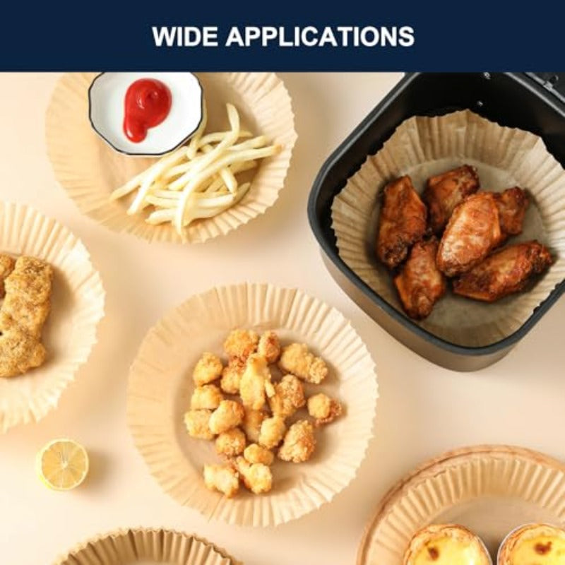 300pcs Heavy-Duty Non-Stick Air Fryer Baking Liners, Extra Large 7.9 Inch Round Parchment Papers, Pre-Cut Non-Stick Oven, Microwave, Fryer Sheets for Easy Cooking, Compatible with All Air Fryers, Ovens, Microwaves - Disposable & Kitchen Essentials, Air