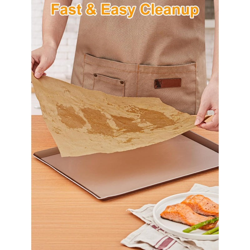 Parchment Paper Roll for Baking 2Pack of 15 in X 242 Ft 600 Sq. Ft Nonstick Baking Paper Sheets with Slide Cutter Heavy Duty Extra Long for Kitchen Baking Cooking Grilling Unbleached