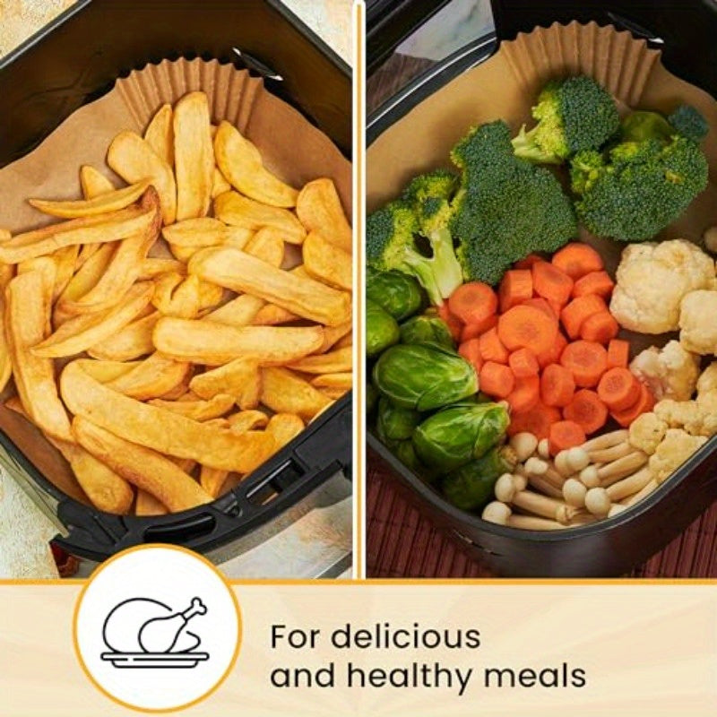 250pcs Disposable Air Fryer Liners - Non-Stick, Oil-Proof, Easy Cleanup, 8 Square Parchment Paper for Oven & Baking, Perfect for 5-8QT Baskets, Ideal for Home Cooking, Air Fryer Accessories, Baking Essentials, Easy Cleanup Liners, Oilproof Liners, Quick