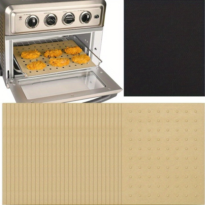 100pcs Unbleached Air Fryer Parchment Paper Liners - 11x9 Inch Perforated Rectangular Disposable Baking Sheets for Cuisinart, Ninja, Breville, Gowise, Black+Decker Toaster Ovens - Non-Stick, Easy Cleanup, Even Heat Distribution, Kitchen & Restaurant Use,