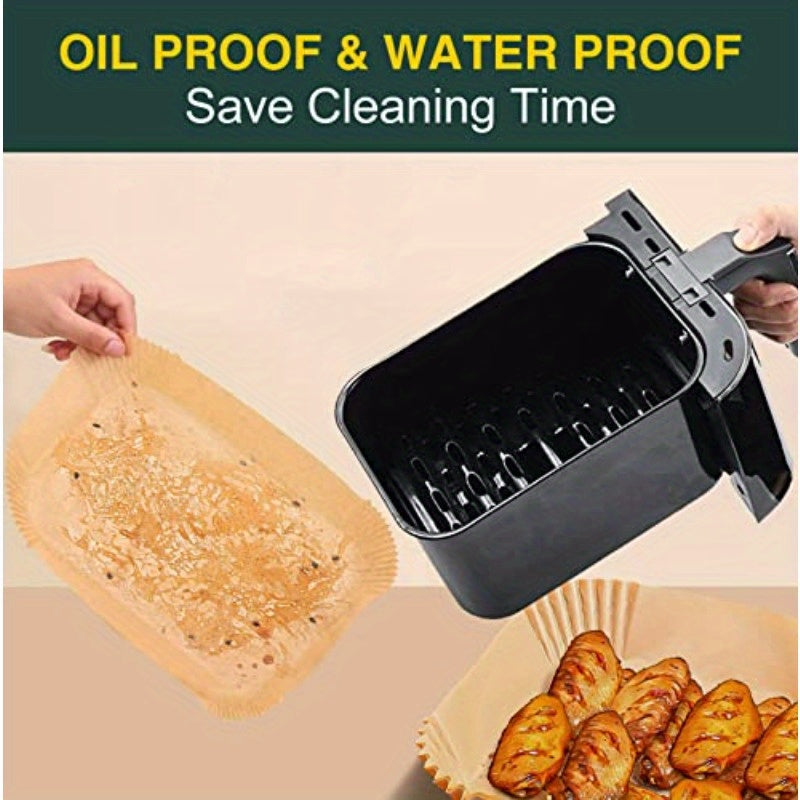 100pcs Ninja Dual Air Fryer Disposable Paper Liners - Non-Stick, Oil-Proof & Waterproof Parchment Paper for Baking, Microwave & Oven Use, 8.6in x 5.5in, Rectangular Design for Easy Cleanup, Air Fryer Accessories, Baking Essentials, Rectangular Liners,