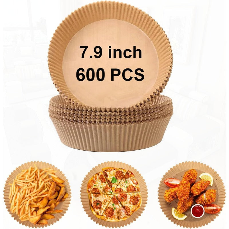 600pcs 7, 9 Inch Round Air Fryer Baking Paper Liners - Non-Stick Parchment Paper for 58QT Air Fryer & Microwave Oven, Heat-Resistant, Easy Cleanup, Perfect for Frying, Baking, and Cooking, Air Fryer Accessories, Kitchen Essentials, Round Liners,
