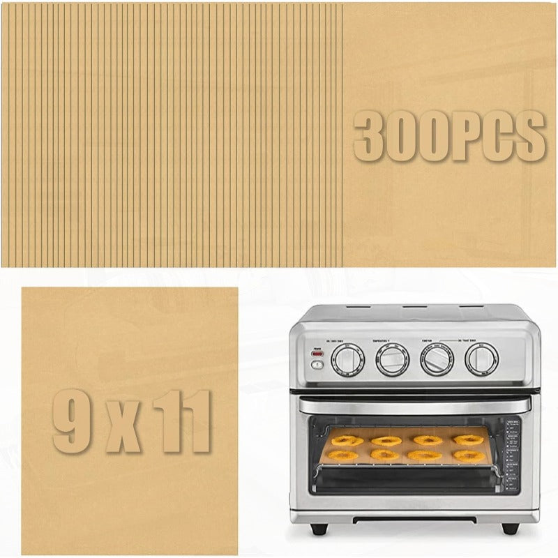 GOAUS Parchment Paper Sheets 9x11 Inch Air Fryer Toaster Oven Liners Rectangular 300pcs Disposable Paper Liners Fit Cuisinart Emeril Lagasse Ninja Foodi Breville Instant Pot, Air Fryer Liners, Kitchen Essentials, Versatile Kitchenware, Durable Kitchen