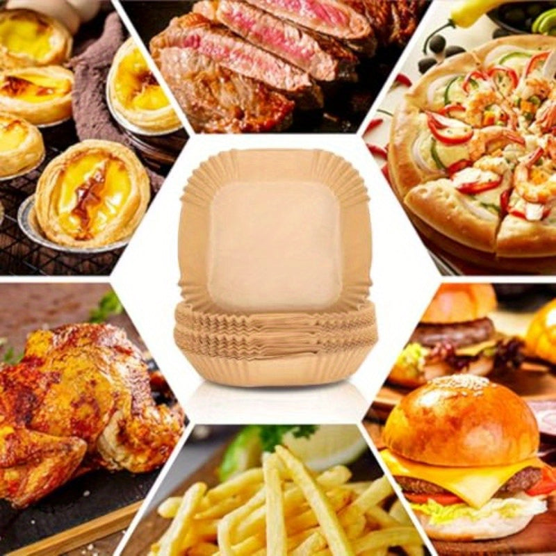 Air Fryer Paper Liners 200pcs Parchment Paper 8 Inch Sheets Square Air Fryer Disposable Liner for 58QT Air fryer Baking Roasting Microwave NonStick and Oil Proof for Easy Cleanup-Stick, Oil Proof, Compatible with 5-8QT Air Fryers, Oven, Microwave, toaster
