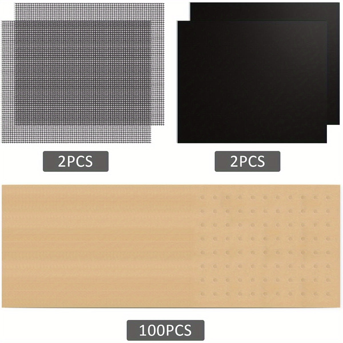100pcs 11x9 Inch Disposable Parchment Paper with 2pcs Reusable Toast Oven Liners & Grill Mats Set - Non-Stick, Precut Air Fryer Liners for Oven & Grill, Perfect for Baking, Frying, and Grilling, Kitchen Essentials|Reusable Liners|Nonstick Surface, Oven