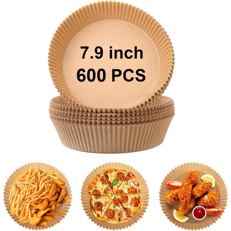 600pcs 7, 9 Inch Round Air Fryer Baking Paper Liners - Non-Stick Parchment Paper for 58QT Air Fryer & Microwave Oven, Heat-Resistant, Easy Cleanup, Perfect for Frying, Baking, and Cooking, Air Fryer Accessories, Kitchen Essentials, Round Liners,