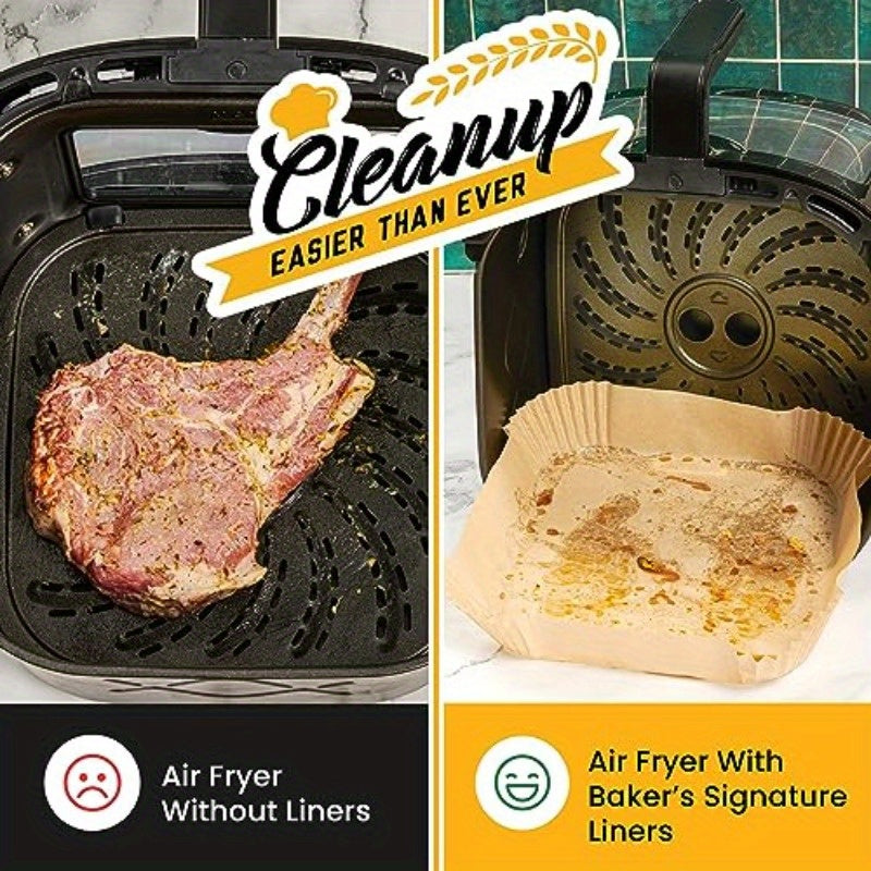 250pcs Disposable Air Fryer Liners - Non-Stick, Oil-Proof, Easy Cleanup, 8 Square Parchment Paper for Oven & Baking, Perfect for 5-8QT Baskets, Ideal for Home Cooking, Air Fryer Accessories, Baking Essentials, Easy Cleanup Liners, Oilproof Liners, Quick